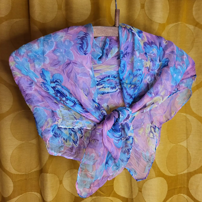 1950s Chiffon Square Scarf